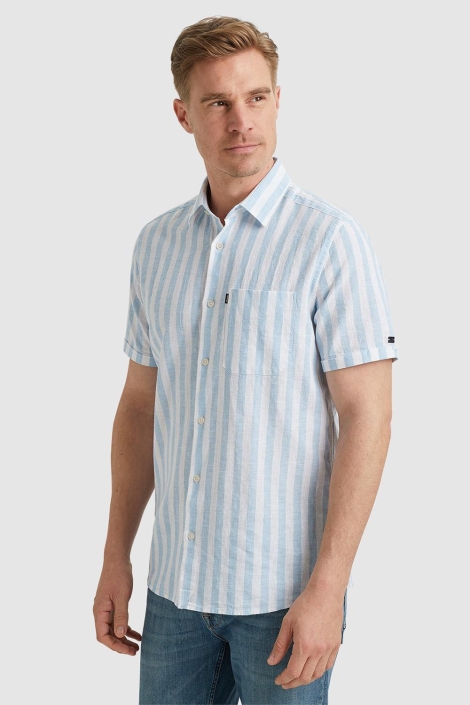 Vanguard short sleeve shirt linen cotton bl